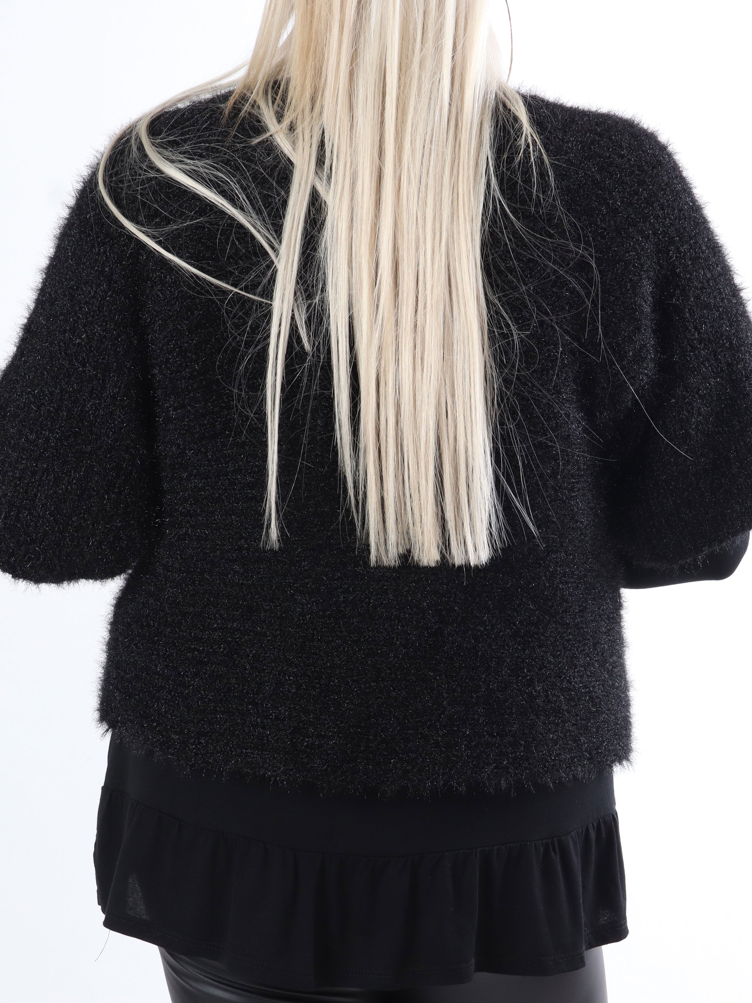 Franca - Sød fluffy plus size bolero i strik